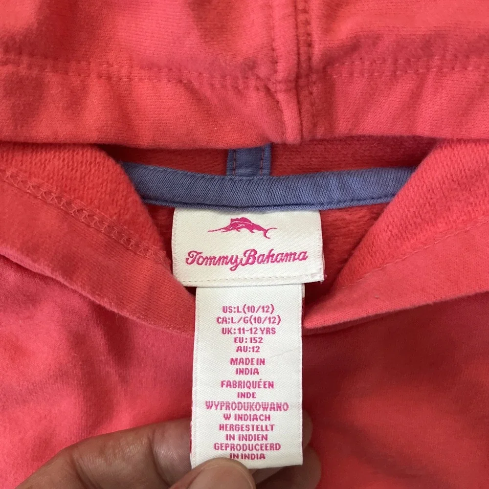 Tommy Bahama Girls L 10/12 Sweatsuit Pink Pants & Hoodie
